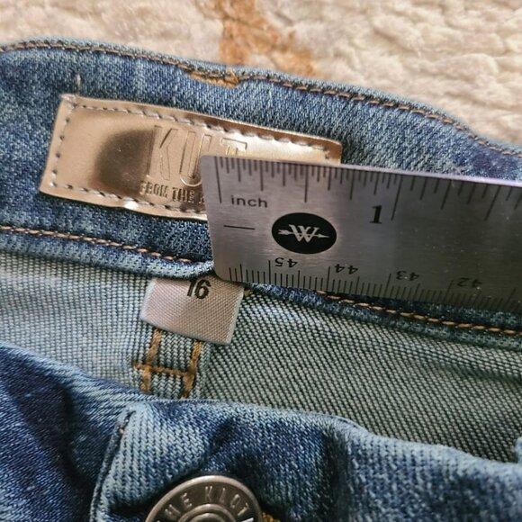 KUT from the Kloth Meg High Rise Wide Leg Cropped Jeans Size 16 Utility Pockets - Picture 4 of 8